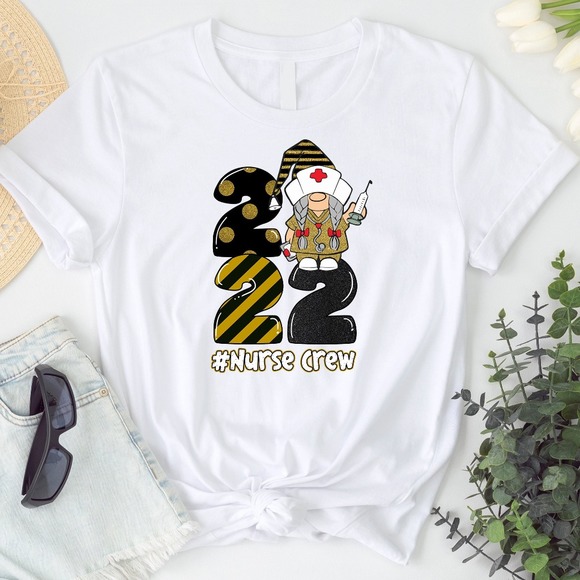 2022 Nurse Crew Shirt, Gnome Nurse TShirt, Nurse Gift, Nursing Shirt, Nurse Crew - Picture 1 of 2